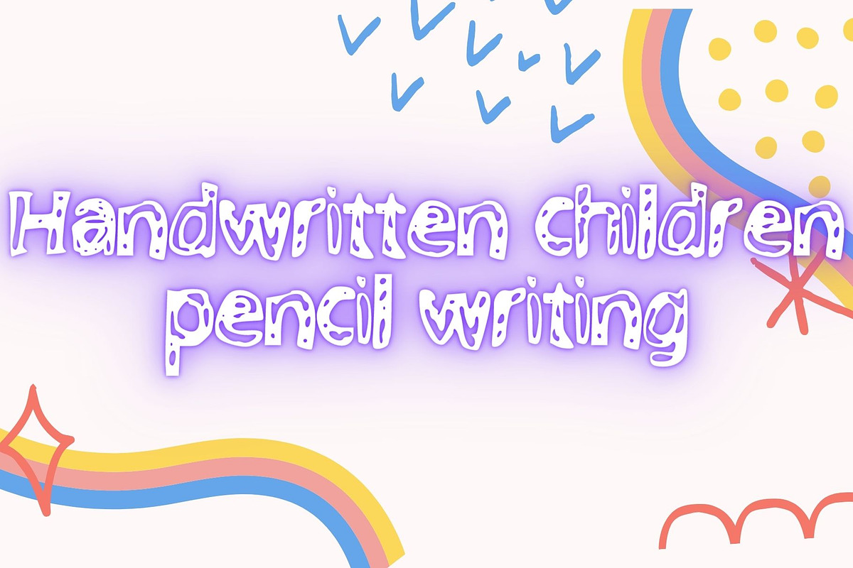 Handwritten children pencil writing, a Font by design by makra (Photo 1 of 2)