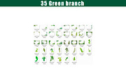 35 green branch photoshop overlays, a Layer Style Add-On by OverlayBox (Thumbnail 4 of 5)