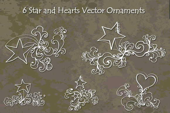 Star and Hearts Hand Drawn Ornaments preview 4