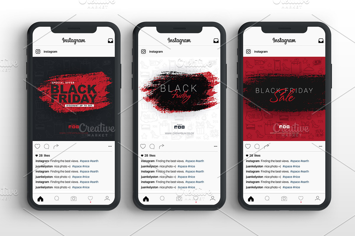 Black Friday Instagram Banners, a Social Media Template by Leo Edition (Photo 2 of 4)