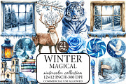 Watercolor Magical Winter Clipart, an Illustration by Libby Wishes (Thumbnail 1 of 7)