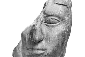 Antique broken stone head isolated, an Arts & Entertainment Photo by BOOCYS