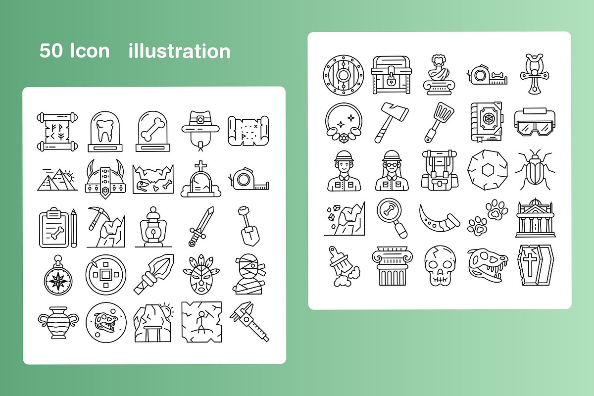 50 Archeology Icons – Editable Icons, an Outline Icon by Pexelverse (Photo 2 of 2)