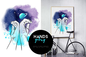 Hands Galaxy poster