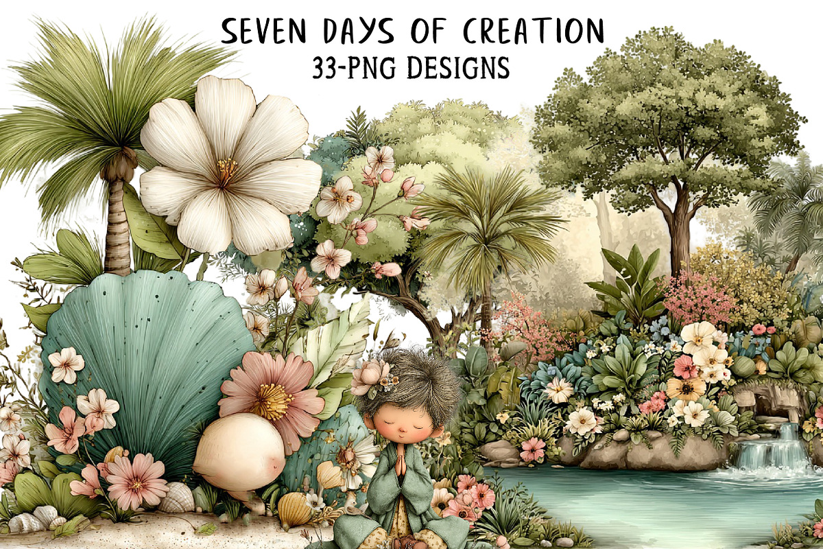 Seven Days Of Creation Clipart, an Illustration by Daily.Designs (Photo 1 of 7)