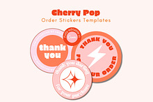 Cherry Pop Stickers Templates by  in Print