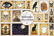 Vintage Halloween Postage Stamp PNG, an Illustration by OK Design (Thumbnail 1 of 5)