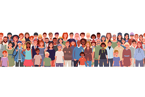 Group of people seamless pattern, a Person Illustration by Yayasya