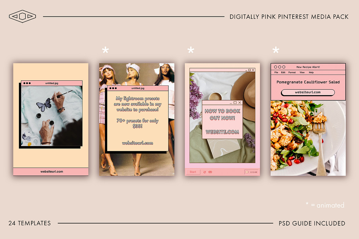 Digitally Pink Pinterest Media Pack, a Social Media Template by Tangerine Nation (Photo 5 of 9)