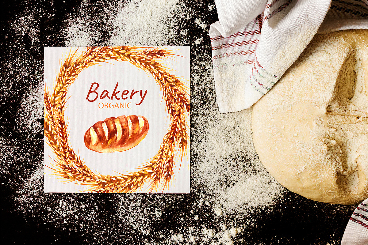Watercolor Bread clipart, a Food Illustration by NataliMiasStore (Photo 3 of 5)