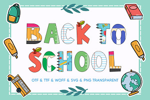 Back To School - 6 Color Fonts, a Graphic by Adalin Shop