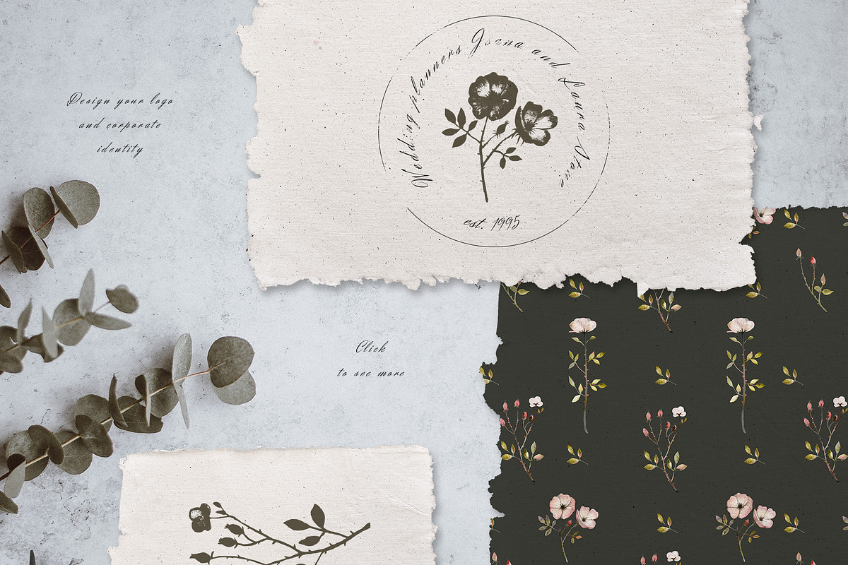 Autumn Rose Watercolor Set, a Decorative Illustration by Bibela (Photo 2 of 11)