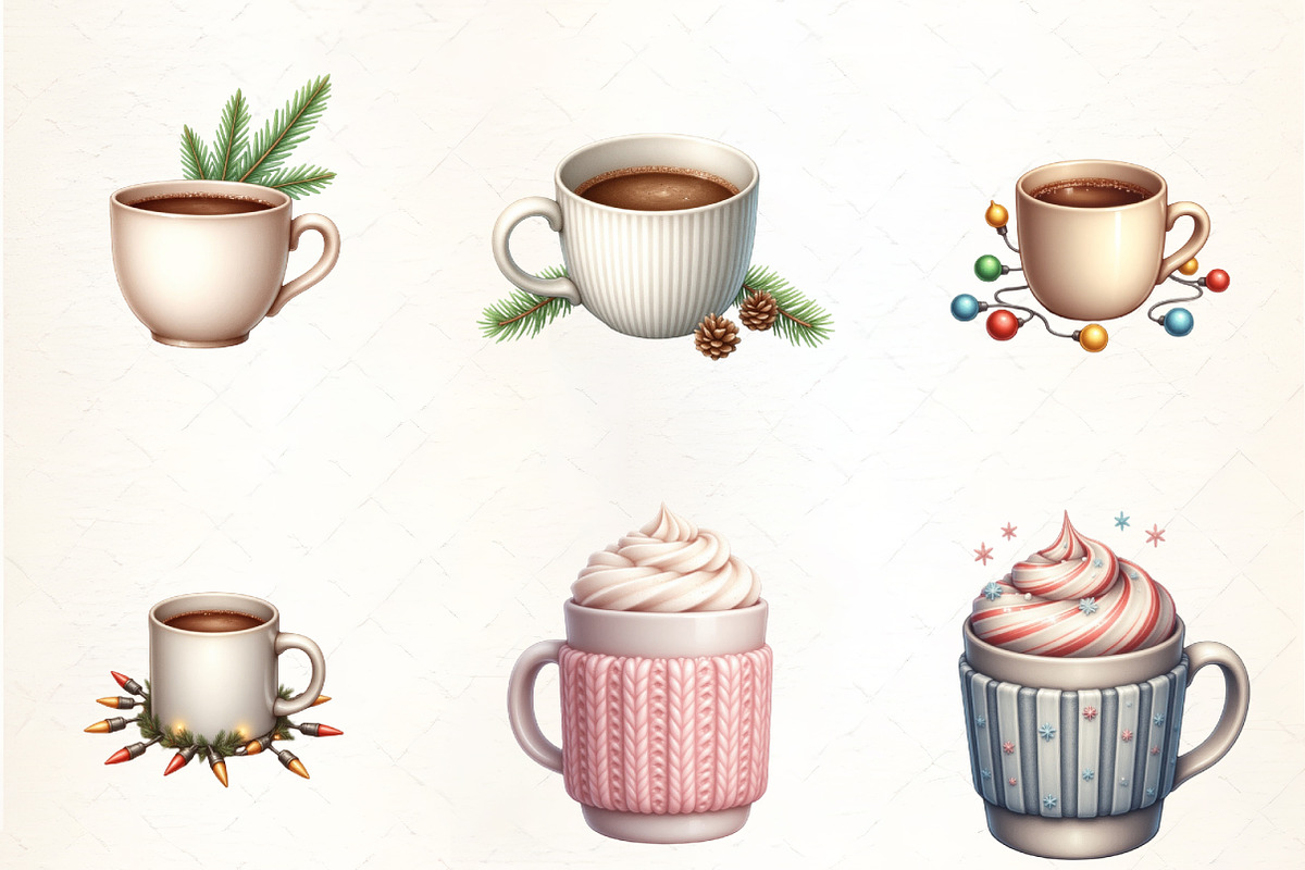 Christmas Coffee Core Clipart, an Illustration by CrexoraLab (Photo 3 of 5)