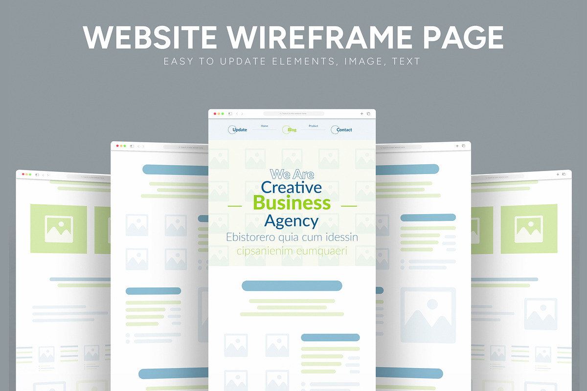 Website Wireframe Design Layout, an UI Kit Template by CreativeShaper (Photo 1 of 6)