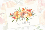 Ginger - Watercolor Flowers Clipart, a Decorative Illustration by MariaScaroniAtelier (Thumbnail 5 of 6)