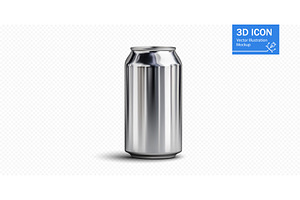 Silver aluminum can standing on a, an Illustration by ZinetroN