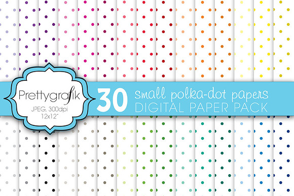 polka dot digital paper, commercial preview 4