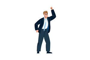 Angry businessman raising fist, a Person Illustration by pikepicture