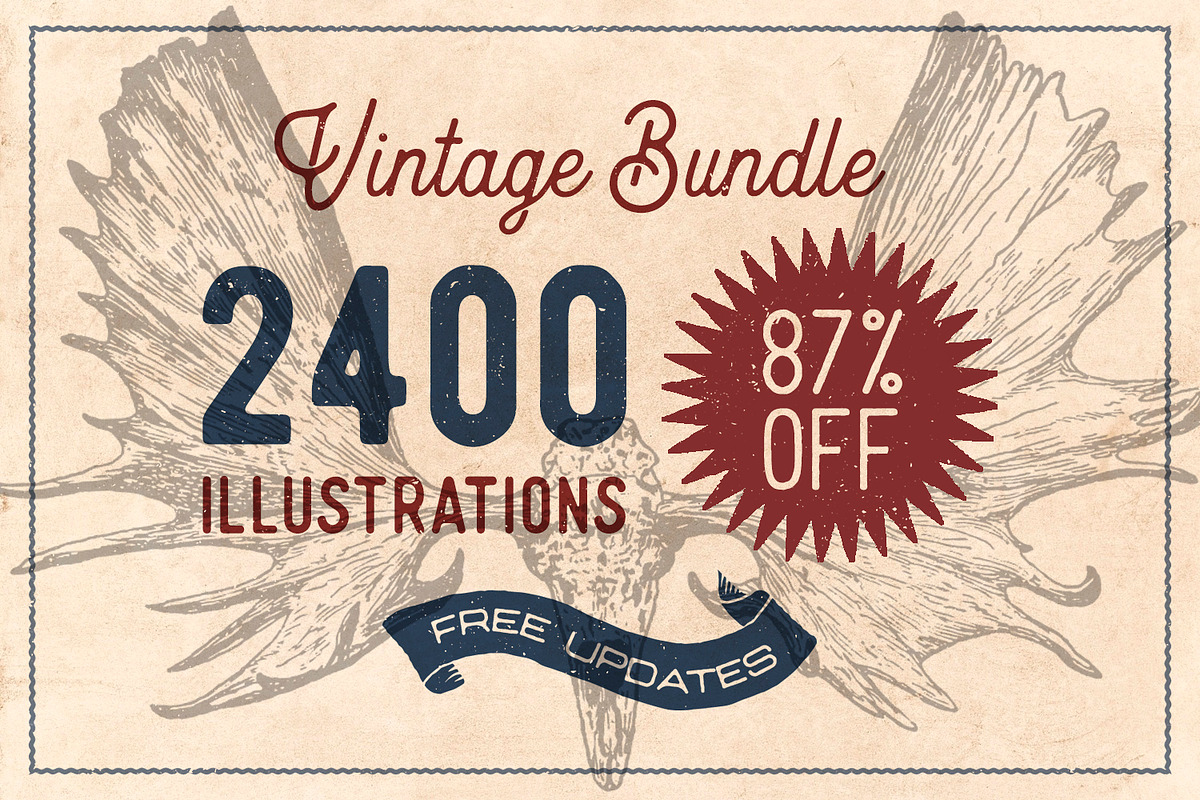87% OFF Vintage Bundle - Free Update, an Animal Illustration by Brigantine Designs (Photo 1 of 21)