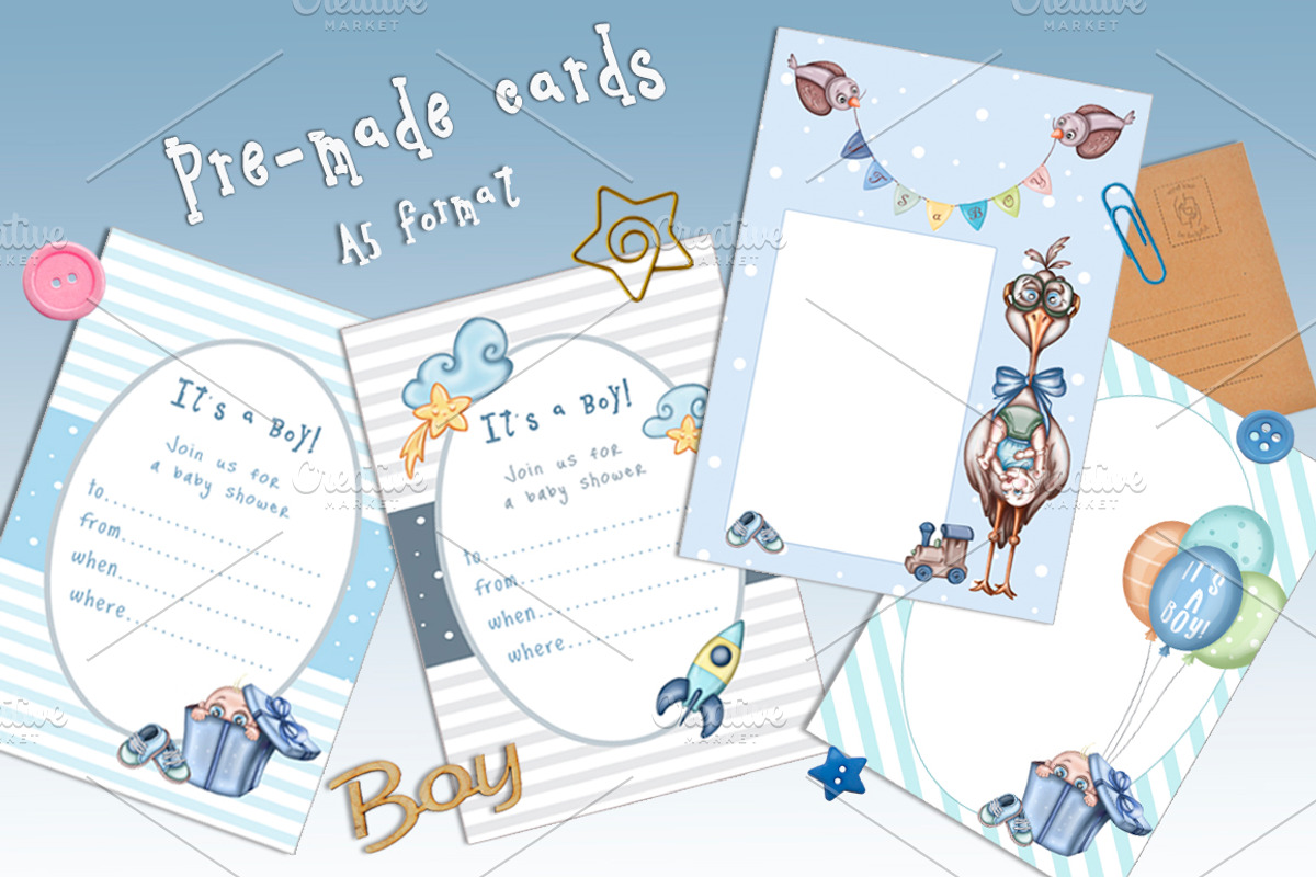 Boy's Collection baby shower kit, a Decorative Illustration by artdreamer (Photo 4 of 6)