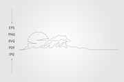 Ocean wave a single line, an Object Graphic by lawoel (Thumbnail 2 of 3)