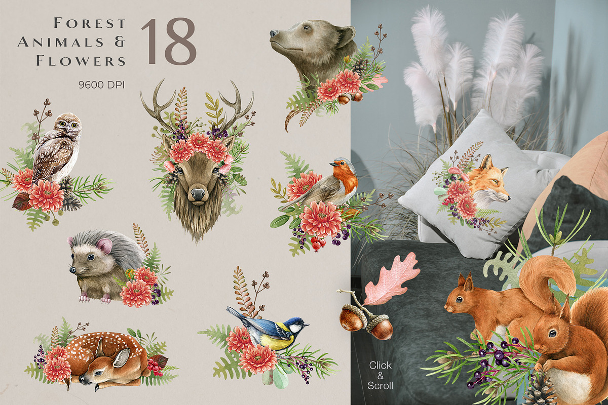 Forest Animals Watercolor Clipart, an Animal Illustration by AnitaPol (Photo 4 of 19)