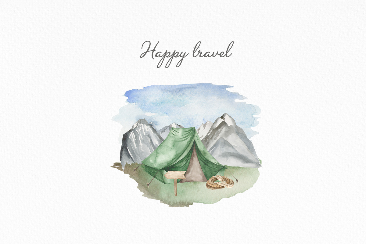 Travel to the mountains watercolor, an Illustration by Marina Ermakova (Photo 12 of 12)