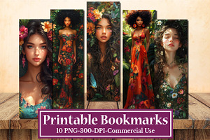 Black Girls Bookmarks Printable, an Illustration by Rose Art