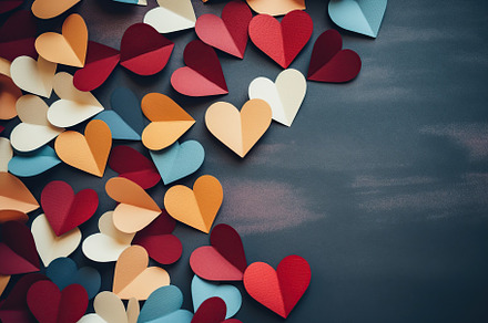 Decorative paper hearts. Valentines day, a Holiday Photo by AlyaAnd