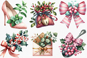 Coquette Christmas Herbs Clipart, an Illustration by Canvas Craft (Thumbnail 3 of 11)