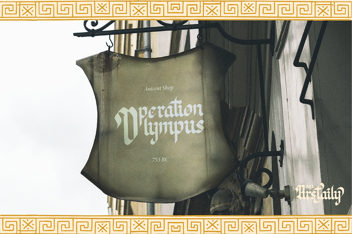 Nyx Arstaily | Blackletter Font, a Blackletter Font by Denustudios (Photo 7 of 12)