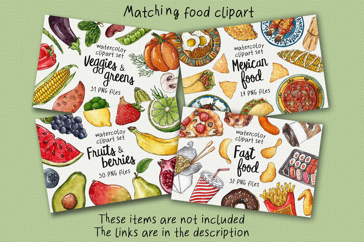 Cooking supplies watercolor clipart, an Object Graphic by Trinibis (Photo 5 of 5)