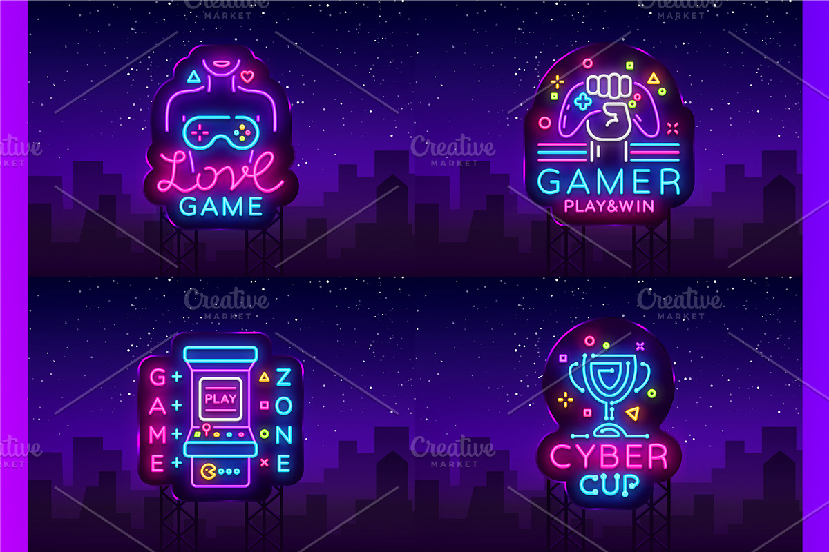 Games Neon Signs, a Decorative Illustration by Soifer Design (Photo 3 of 5)