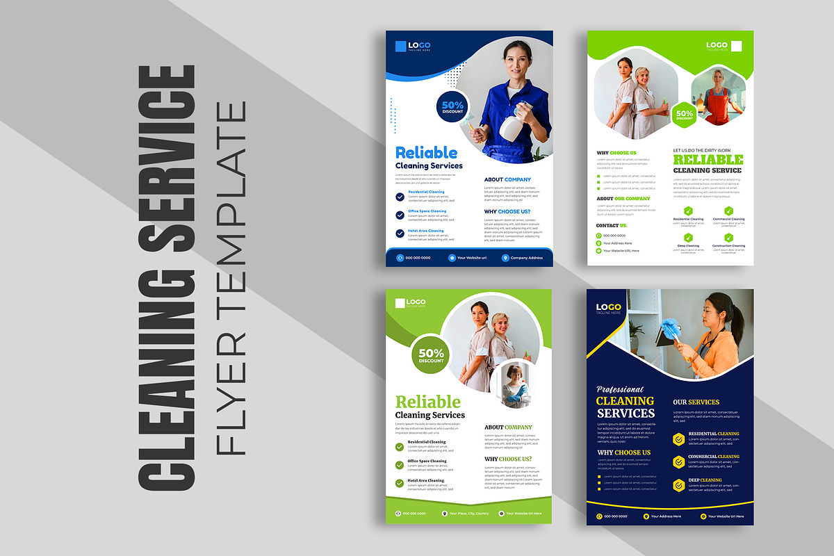 Cleaning Service Agency Flyer Design, a Flyer Template by Designgrove (Photo 2 of 2)