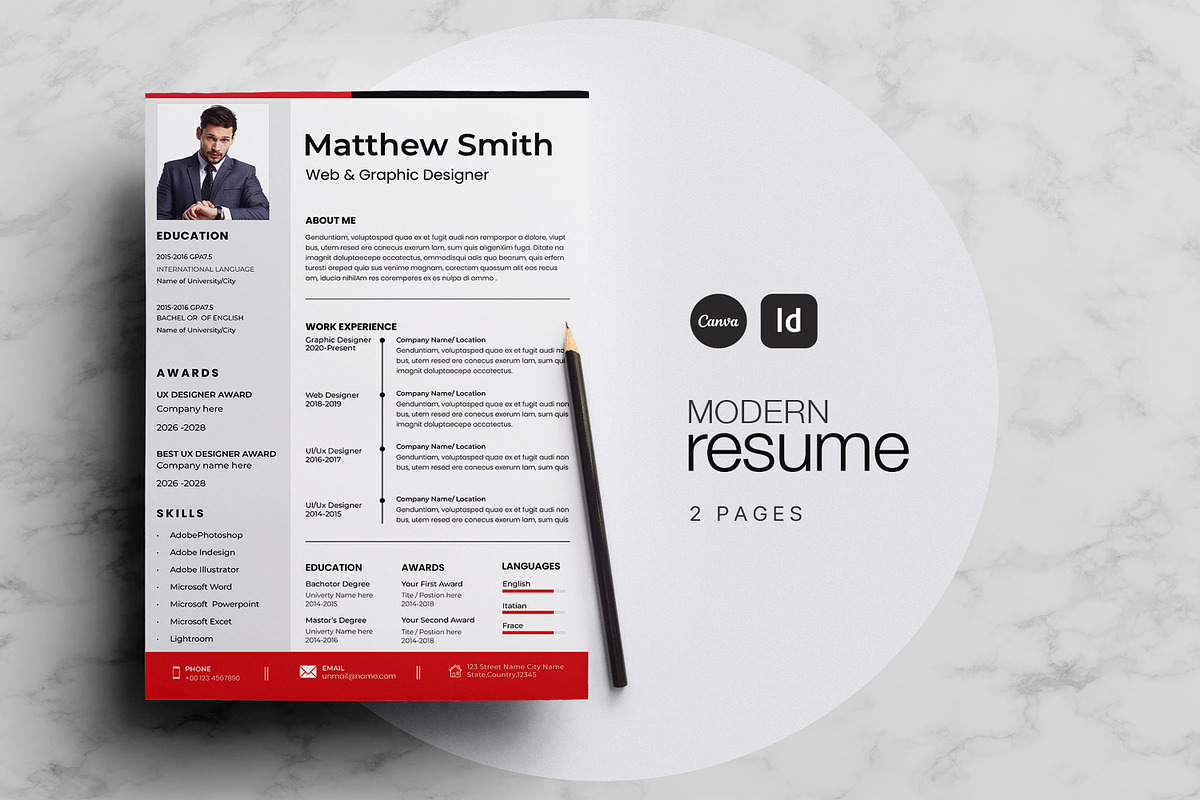 Creative Resume with Cover Letter, a Resume Template by Creatiya Type (Photo 1 of 3)