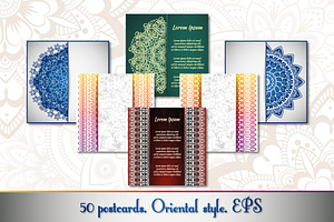Vintage greeting cards with mandala