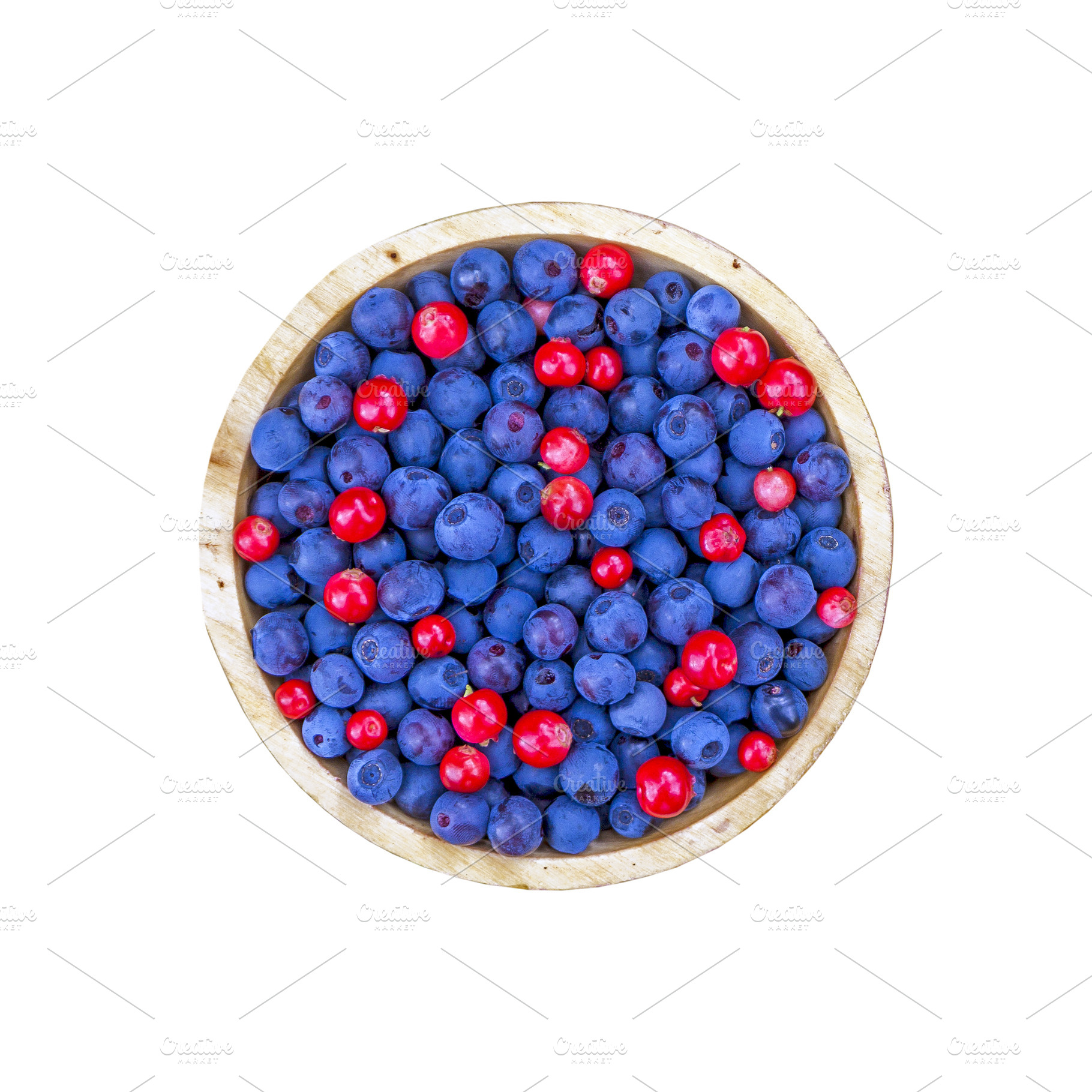 Bowl of wild berries isolated, a Food & Drink Photo by BOOCYS