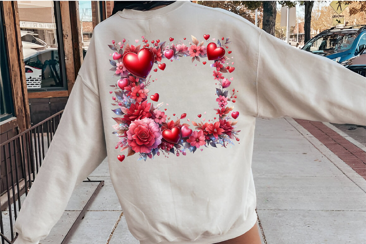 Valentines Watercolor Heart Border, an Illustration by SinaCreation (Photo 6 of 11)