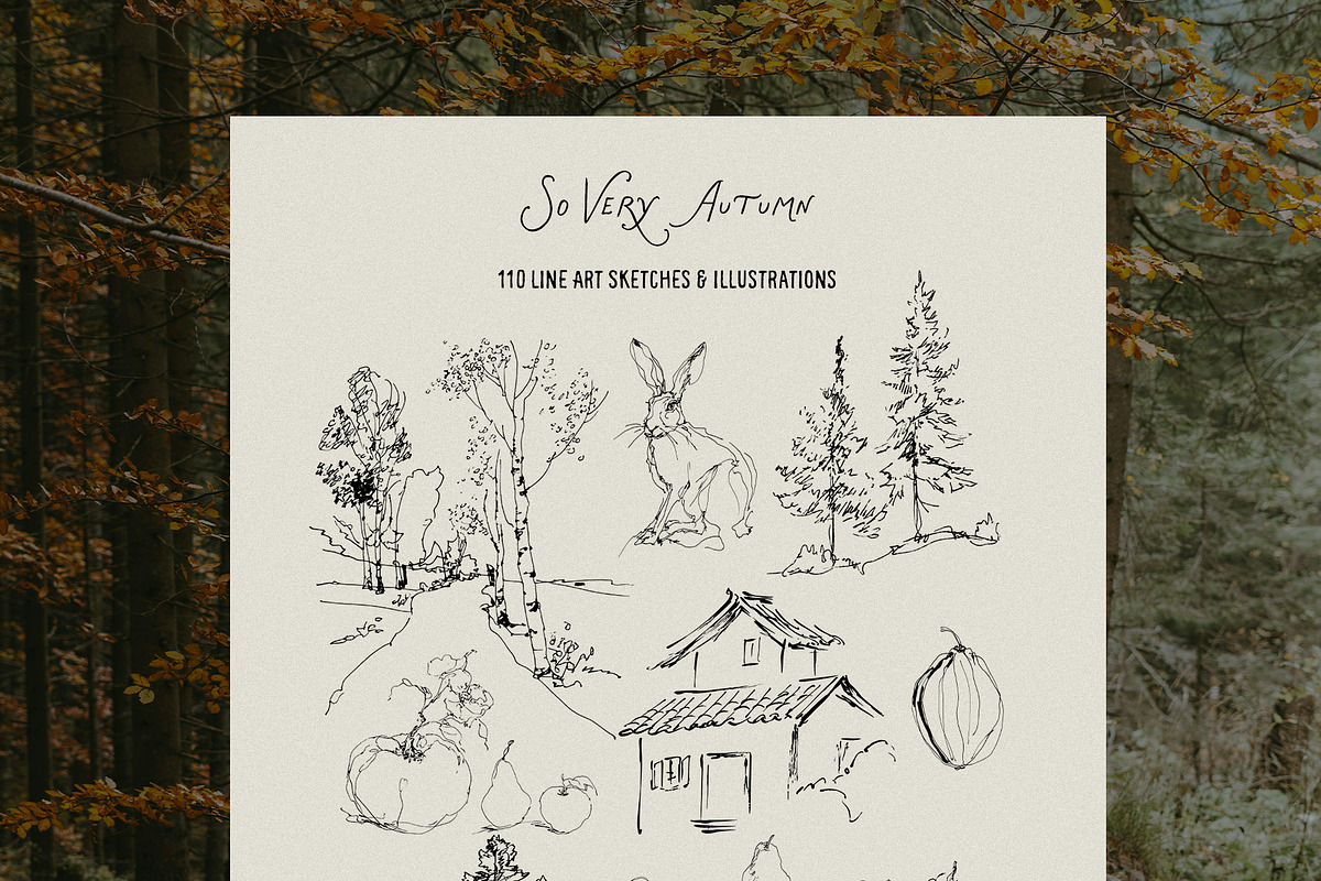 So Very Autumn: Line Art Clipart, a Seasonal Illustration by Purple (Photo 12 of 15)