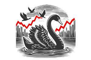Black Swan Causing Financial, a Finance Illustration by AlexArt