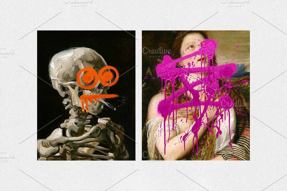 35 Spray Paint Texture Overlays, an Object Graphic by smishura (Photo 5 of 6)