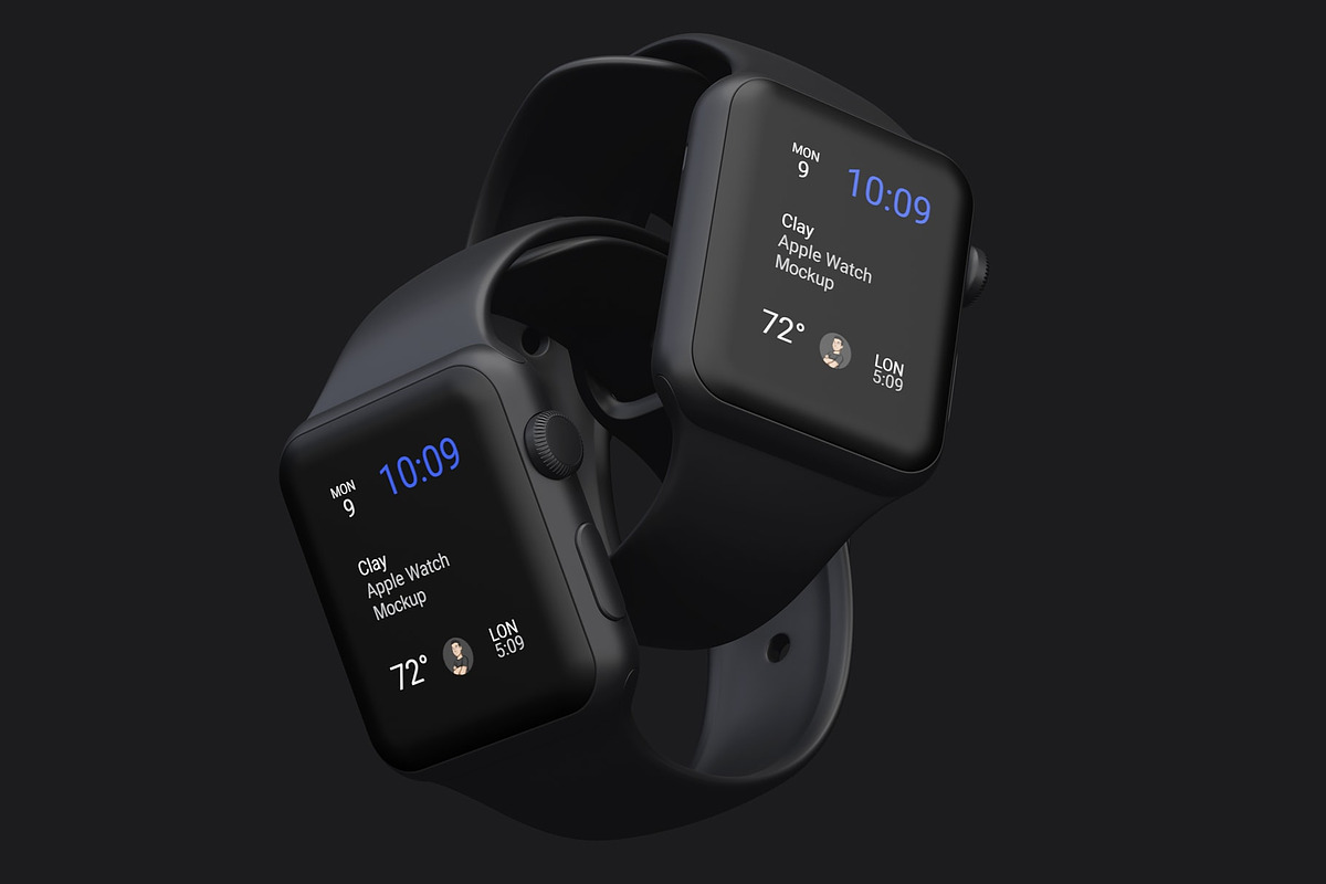 Clay Apple Watch Mockups Pack 01, a Wearable Device Mockup by Mockups by Carlos Viloria (Photo 23 of 25)