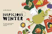 Winter Characters Illustration set, a Seasonal Illustration by marmarina (Thumbnail 1 of 12)