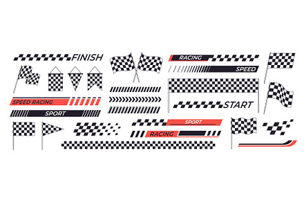Racing graphic elements. Stripes, a Transportation Illustration by LadadikArt