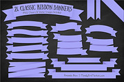 Periwinkle Ribbon Banner Clipart, an Illustration by Amanda Ilkov (Thumbnail 2 of 4)