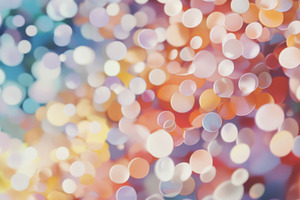 Abstract vibrant bokeh circles in co, a Photo by Dvoevnore photos