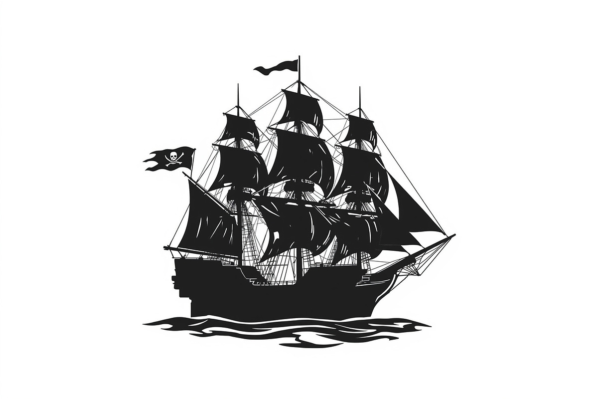 Sailboat, Cargo & Pirate Ship Bundle, an Illustration by hafijul (Photo 4 of 9)