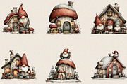 Whimsical Christmas House Clipart Bu, an Illustration by SVGArt (Thumbnail 7 of 8)