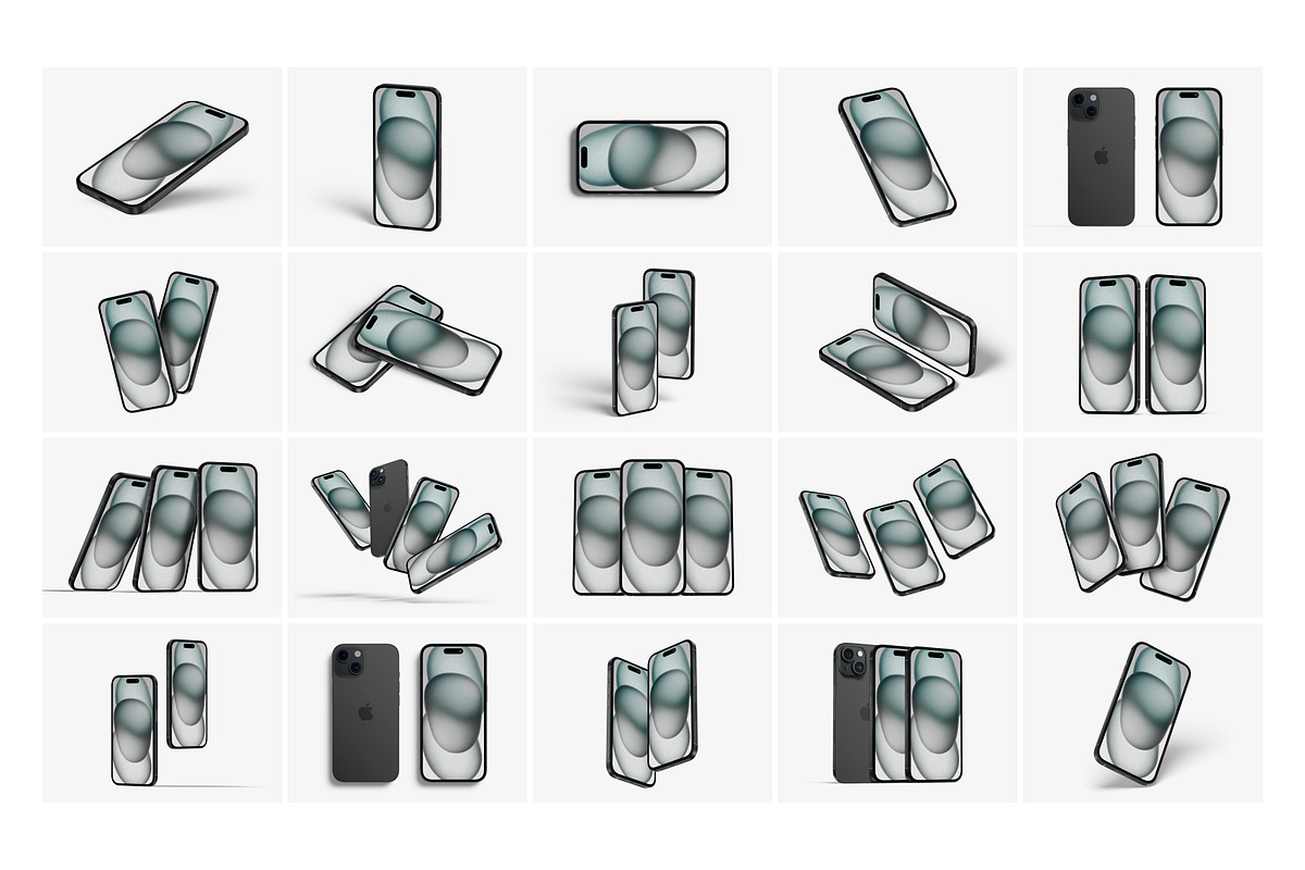 iPhone 15 Mockups, an iPhone Mockup by ls.graphics (Photo 2 of 11)