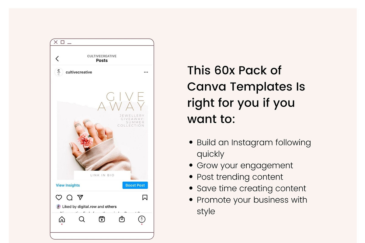 Jewel Instagram Feed Canva Templates, a Social Media Template by Cultive Creative (Photo 2 of 13)
